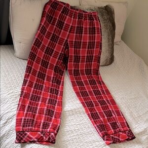 Victoria’s Secret cotton blend red black plaid PJ lounge pull on pants med​